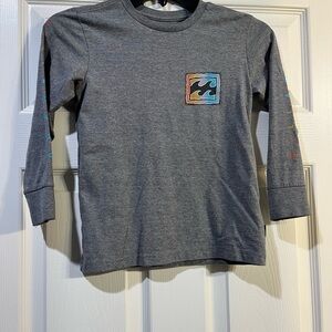 Billabong Charcoal Long Sleeve Tee with Wave Patch